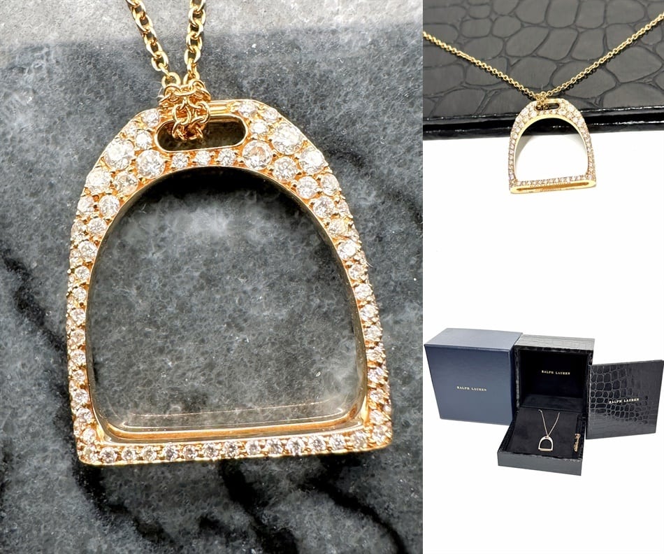 RALPH LAUREN ラルフローレン パヴェ ダイヤモンド ネックレス K18 RG