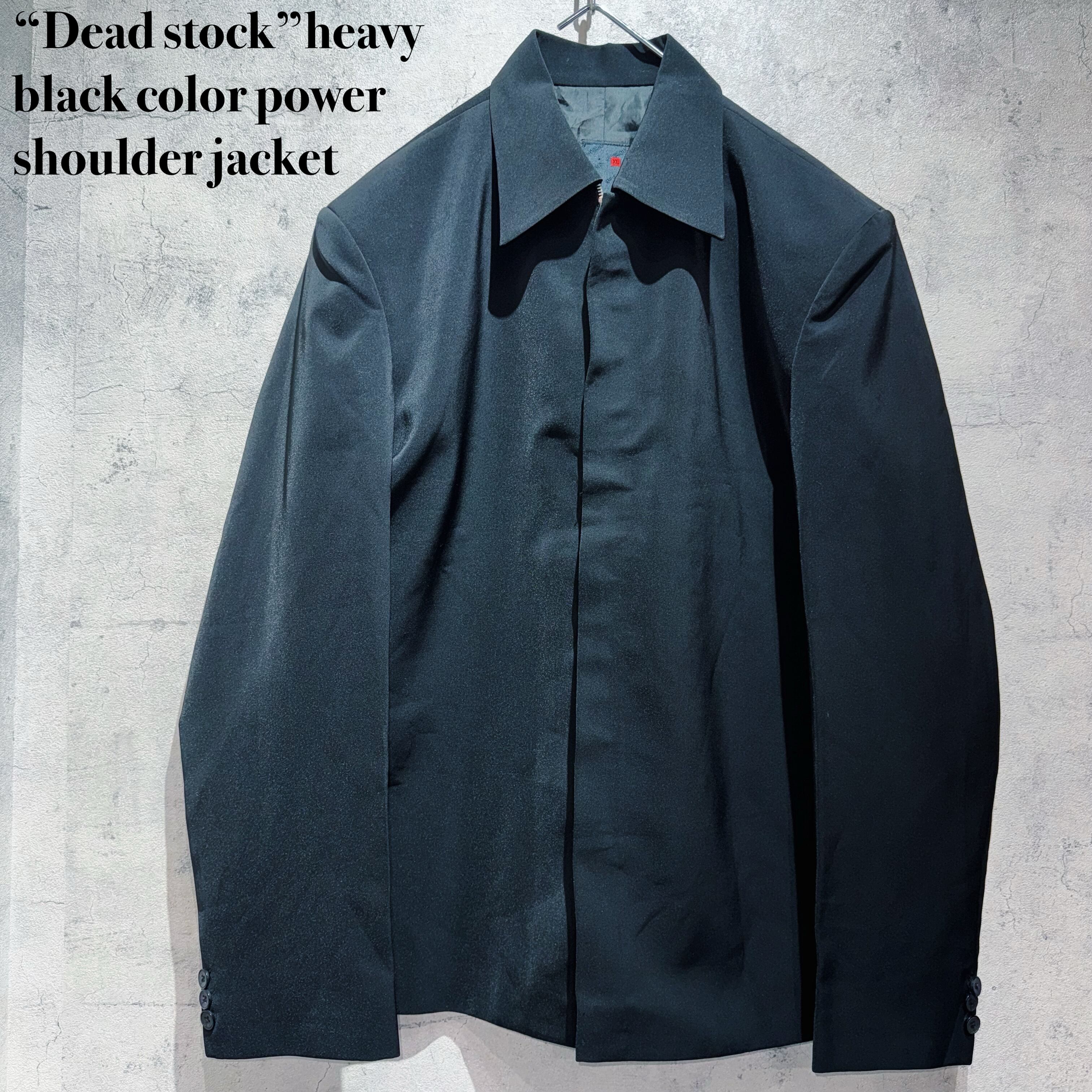 “Dead stock”heavy black color power shoulder jacket
