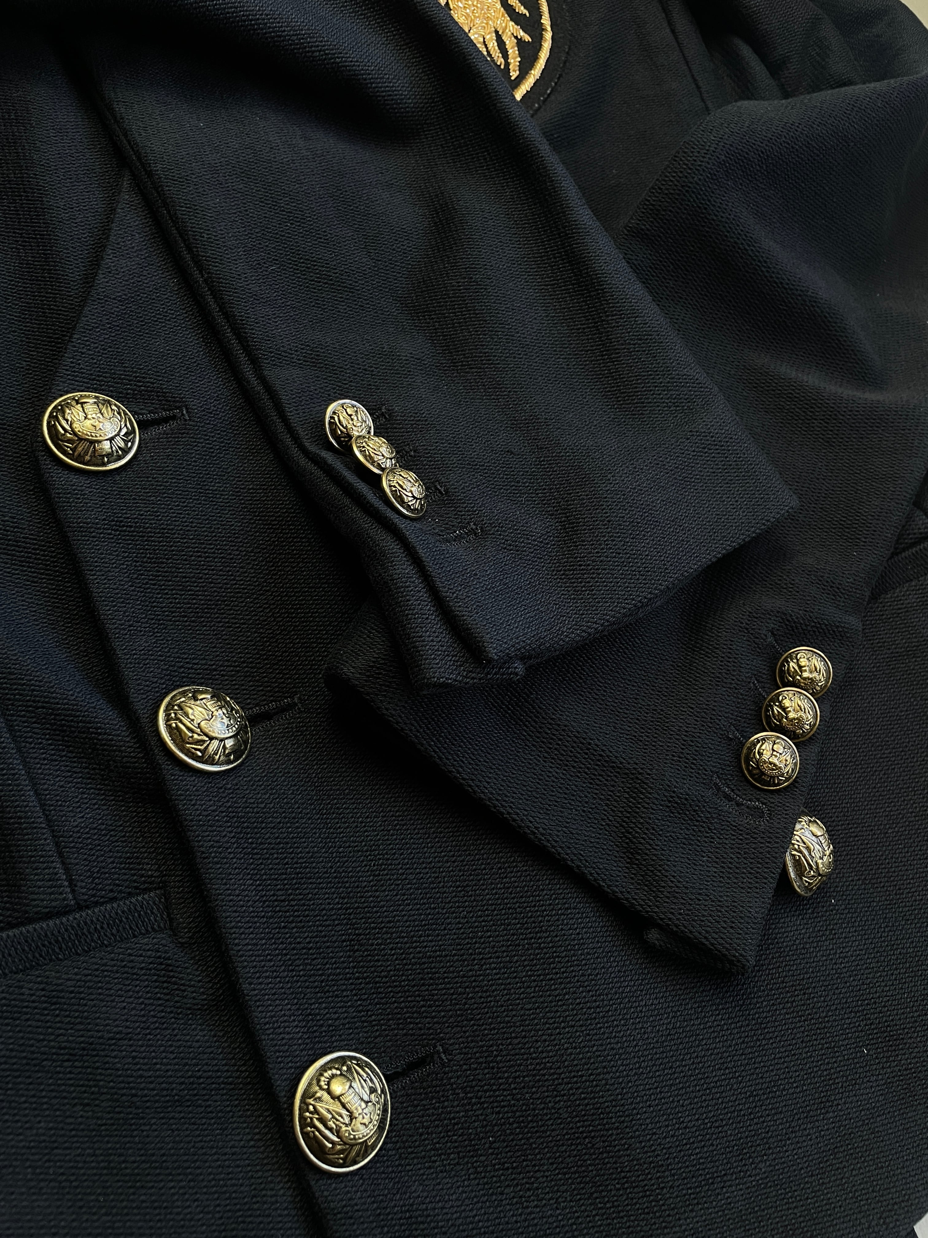BALMAIN HOMME 16’s カラーレスエンブレムダブルジャケット 44 BALMAIN HOMME - SS16 Embroidered Phoenix Crest Blazer | Atelier Accord