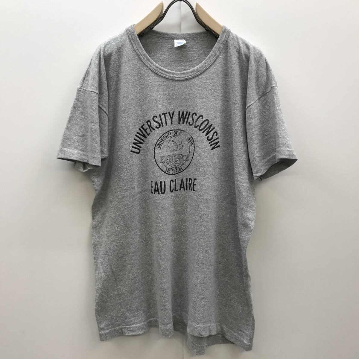 80s USA製 チャンピオン 三段中抜き 88/12 Tシャツ 杢グレー