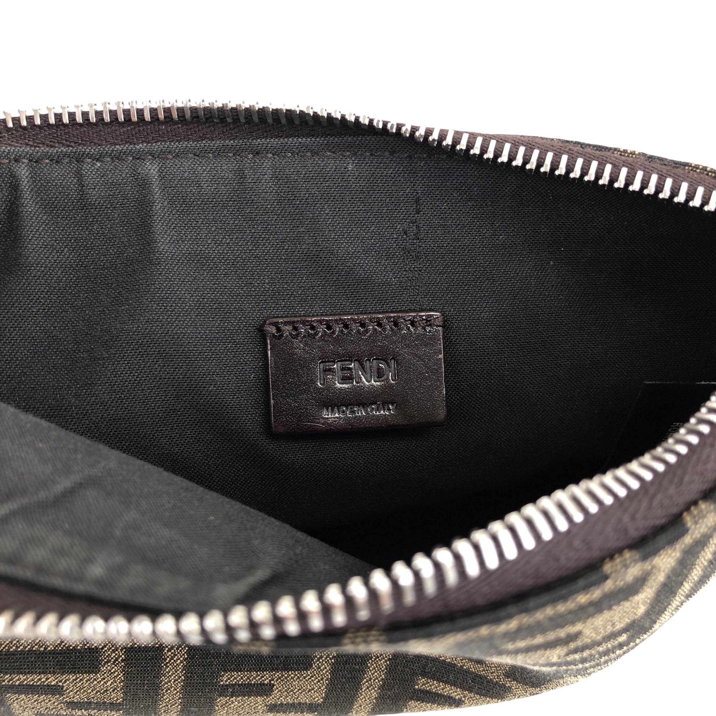 FENDI フェンディ ズッカ ショルダーバッグ ブラウン ジャガード ミニ