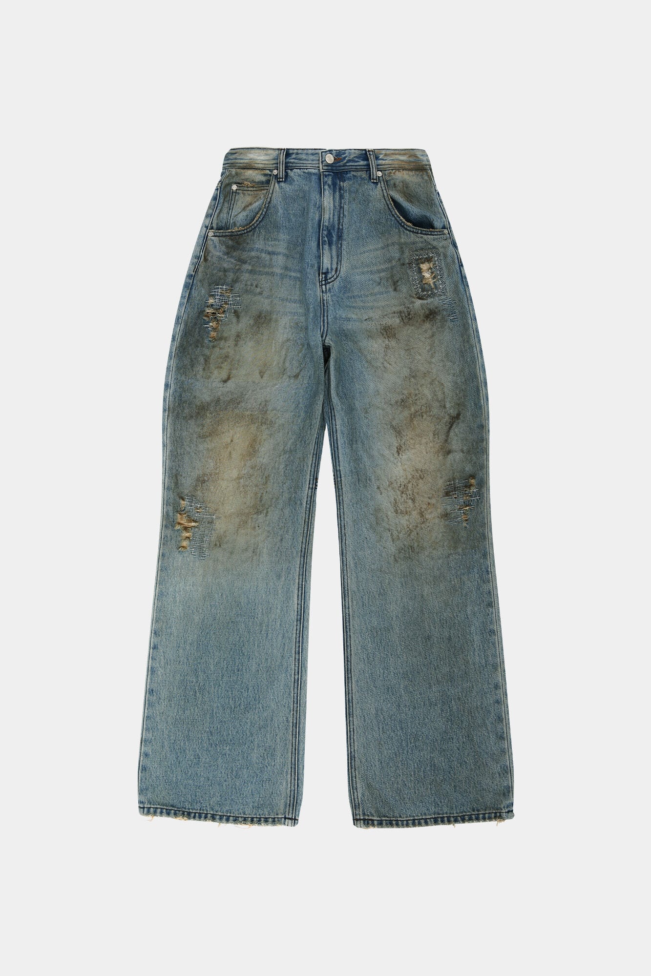 ANDERSSON BELL] UNISEX DESTROYED WIDE-LEG JEANS apa864u(BLUE) 正規