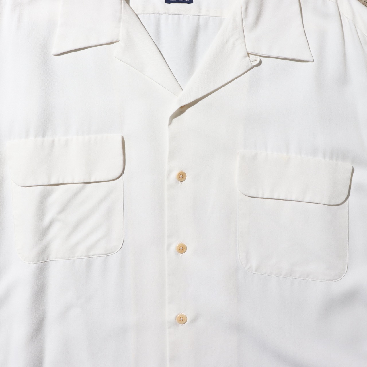 極美品 XL レーヨン 白 オープンカラーシャツ ポロラルフローレン 長袖 polo ralph lauren