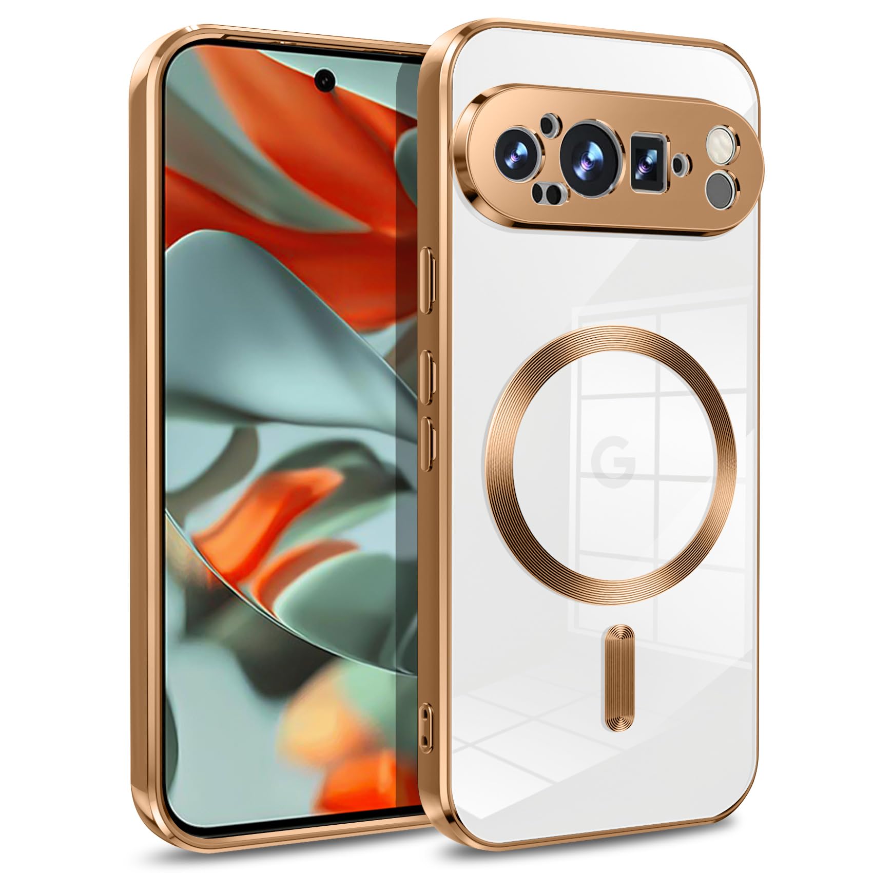 Tgaoleyd 対応 Google Pixel 9 Pro XL 用のケース クリア Magnetic対応 軽薄型 TPU ソフト ワイヤレス充電