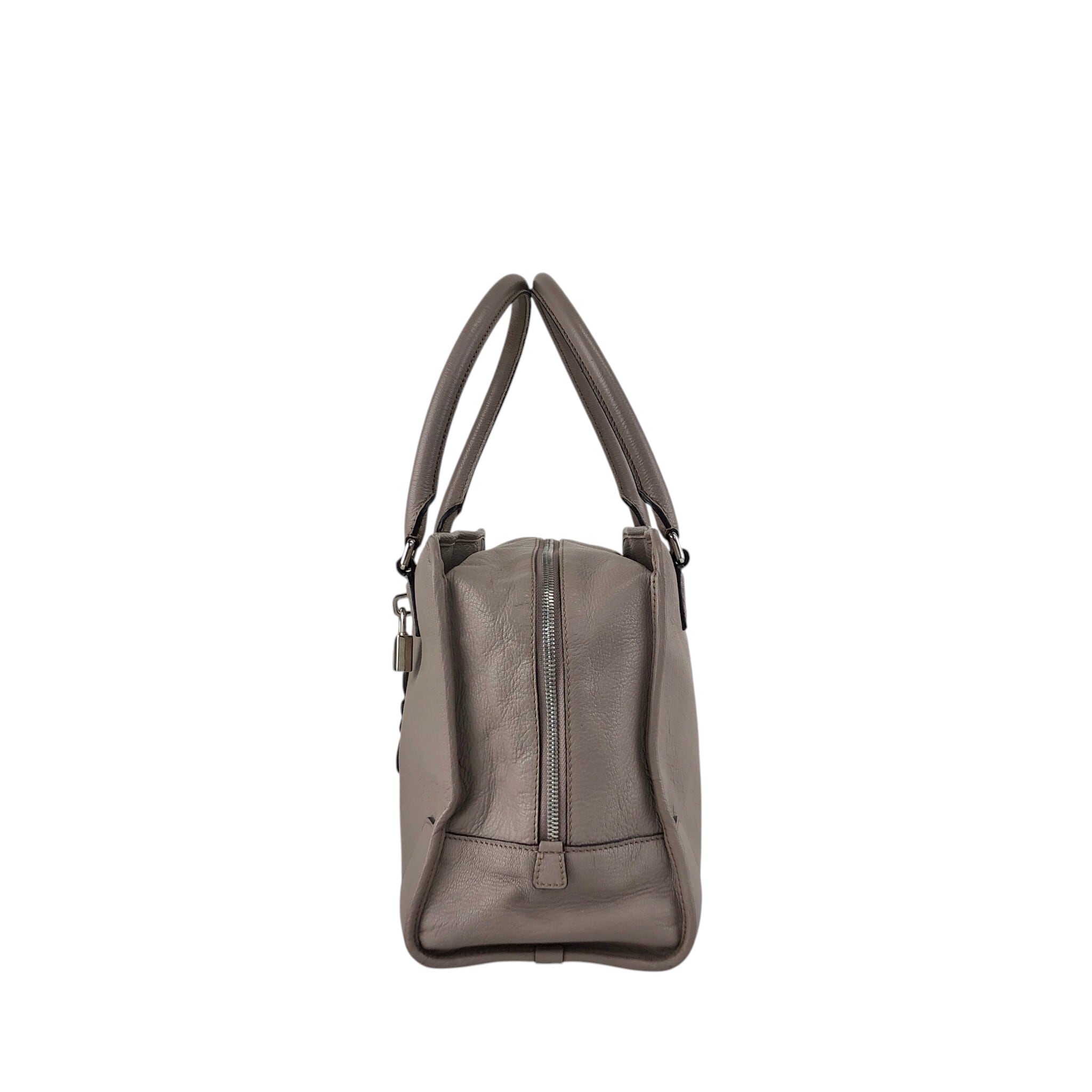 LOEWE ロエベ アマソナ36 ハンドバッグ グレー アナグラム レザー
