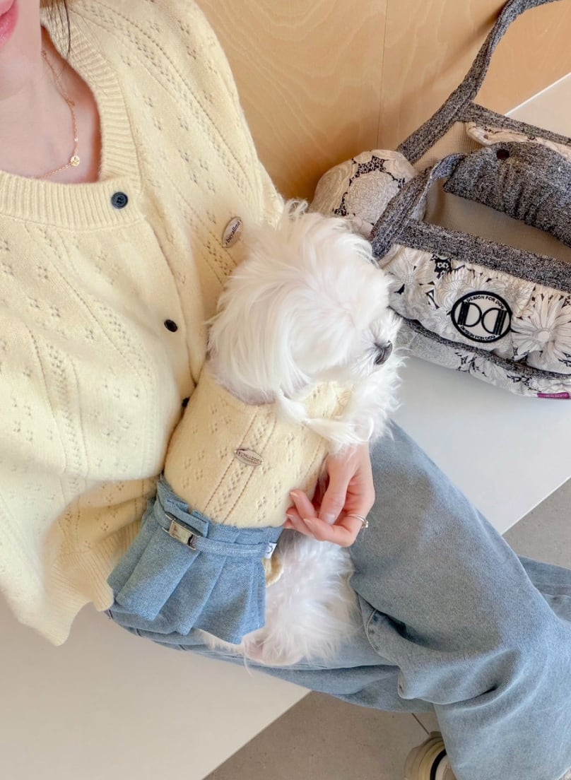 Dog/M.即納【buyalldog】Breeze Knit Top & Cardigan Dog Couple Look