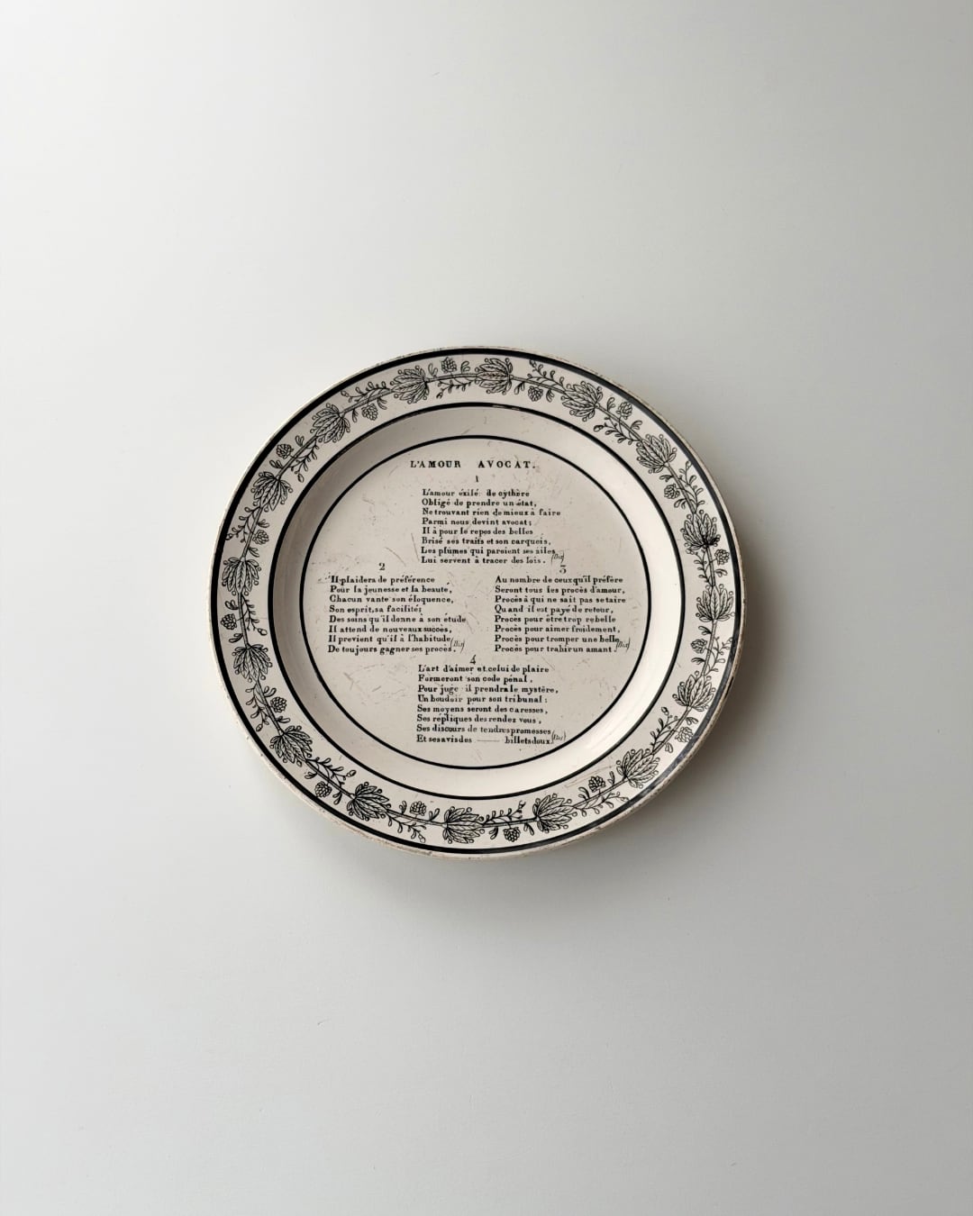 Choisy le roi ショワジールロワ / トーキングプレート グリザイユ 1870-1890s (a)