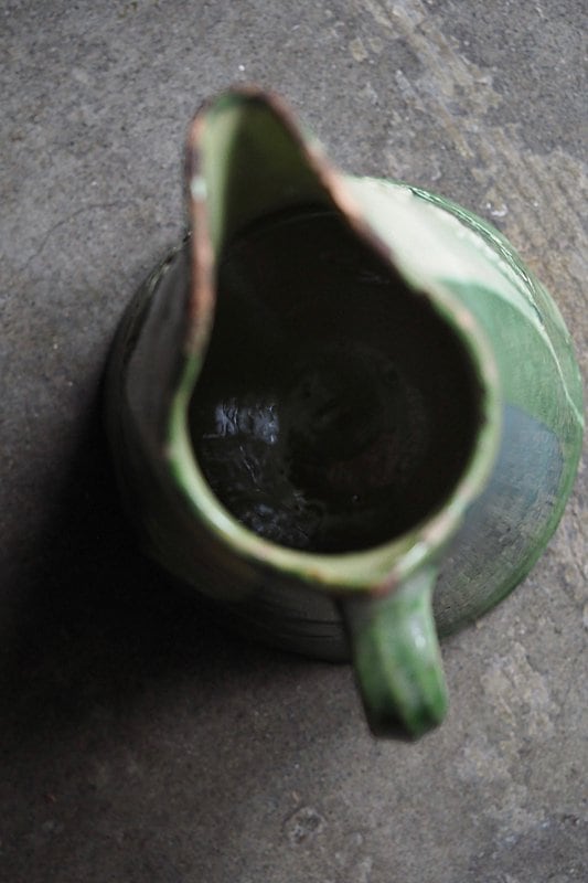 色の変化 陶器水差し-antique pottery pitcher | アンティーク