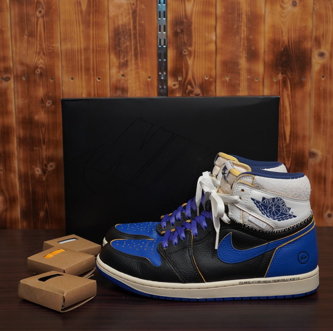 air jordan 1 rtr hi og sp io7847 001 us8.5 26.5cm union ユニオン fragment フラグメント nike ナイキ ロイヤル 黒青
