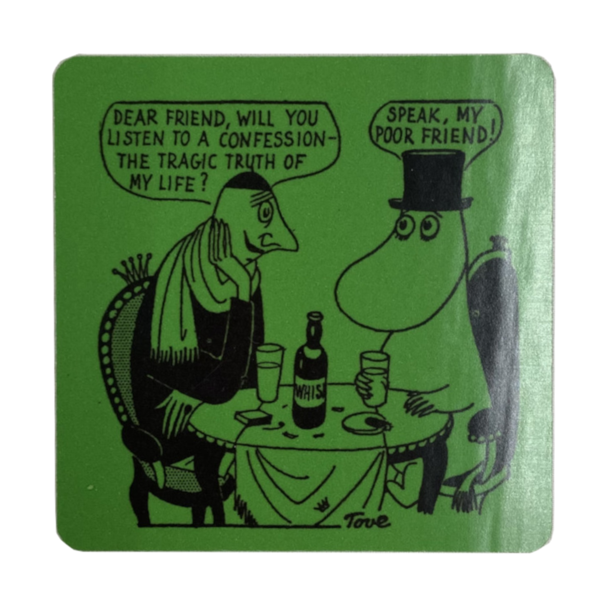 ムーミンパパ Moomin コースター グリーン コミック柄 北欧 フィンランド Alina Kukka Online