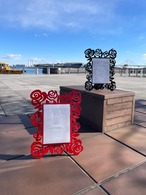 Arti e Mestieri フォトフレーム（ローズ）小　レッド 花　バラ　薔薇　深紅 216-06