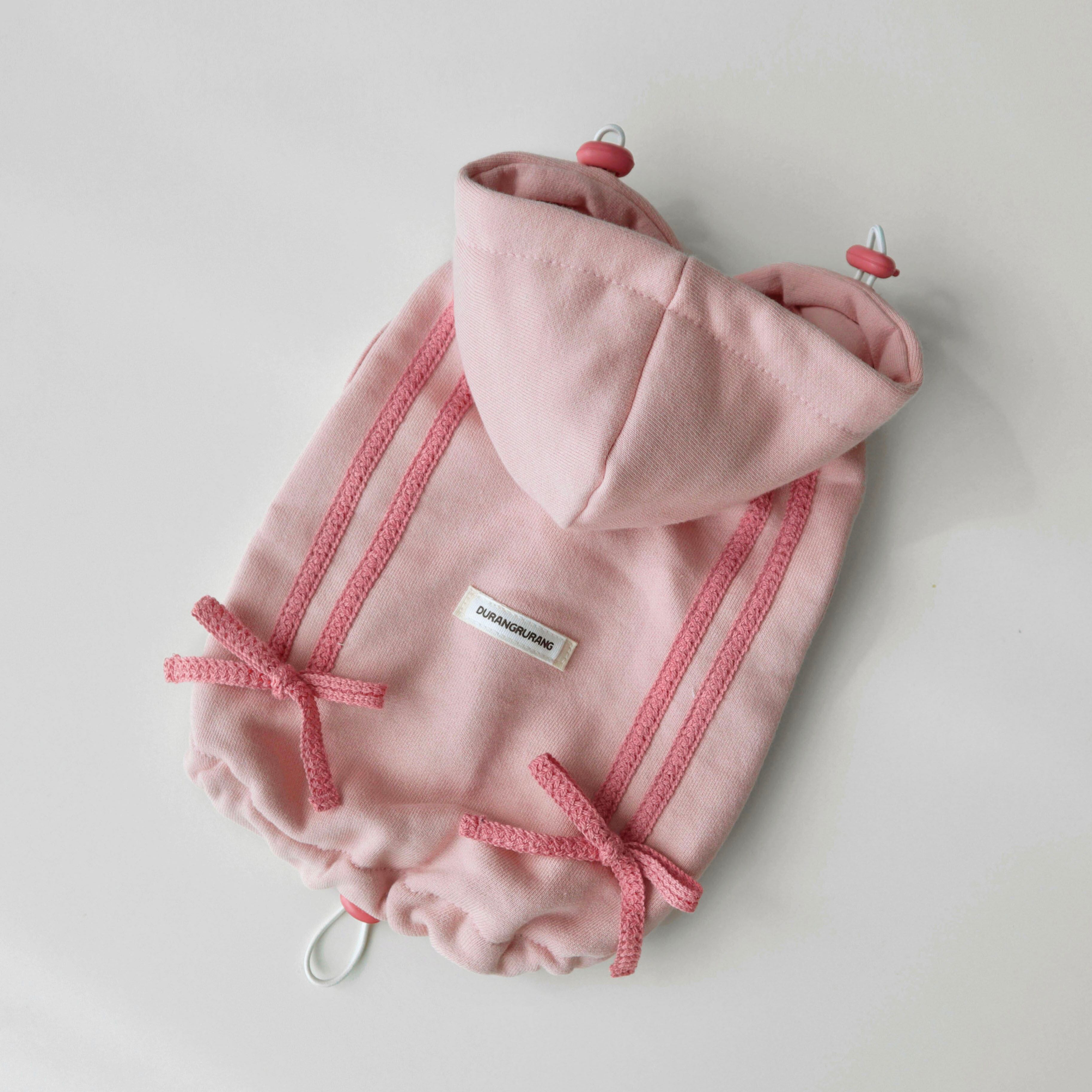 予約【DURANG RURANG】RIBBON HOODIE JACKET (Pink)