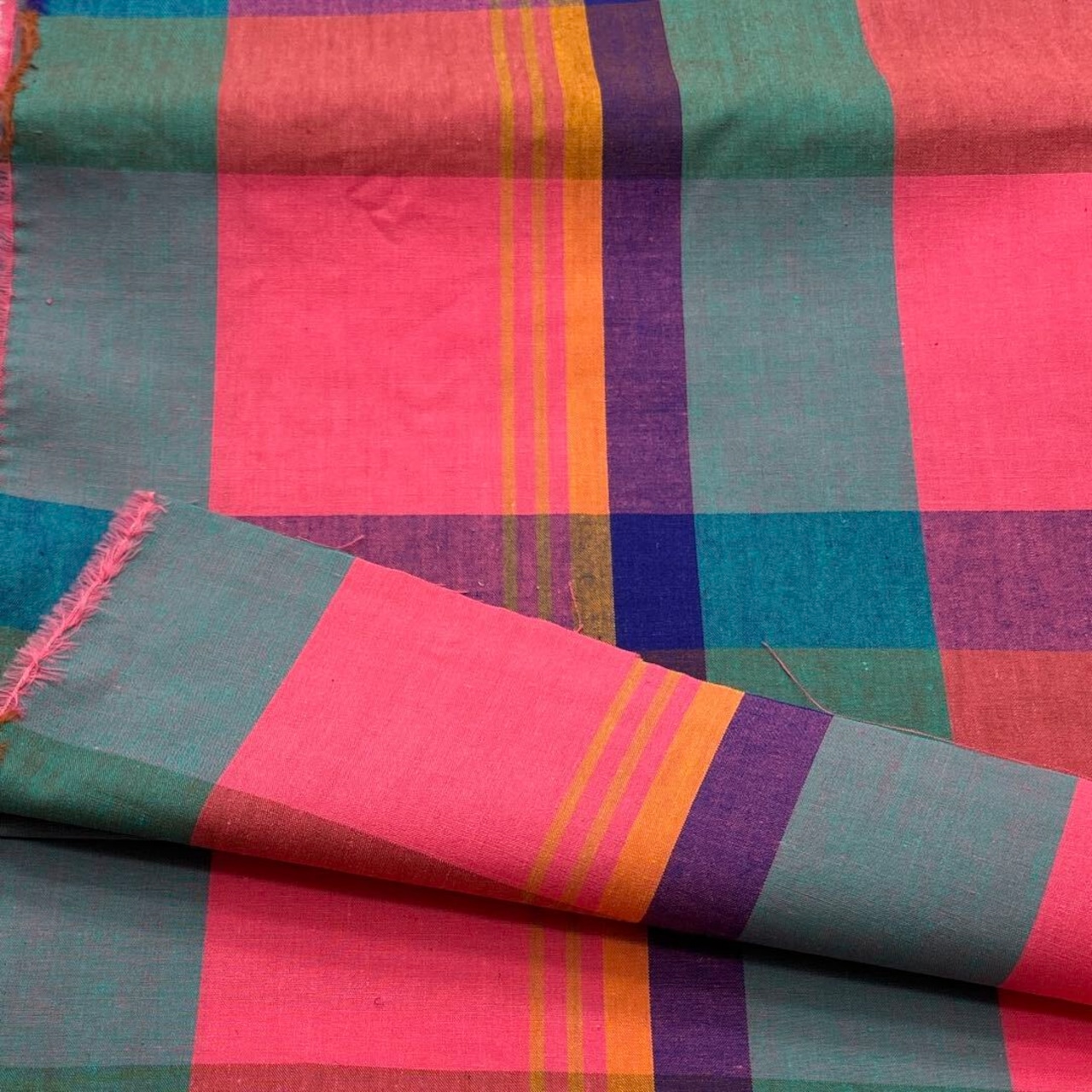 TC125◆3m◆L◆綿100%先染めシーチング生地◆チェック◆カラフル