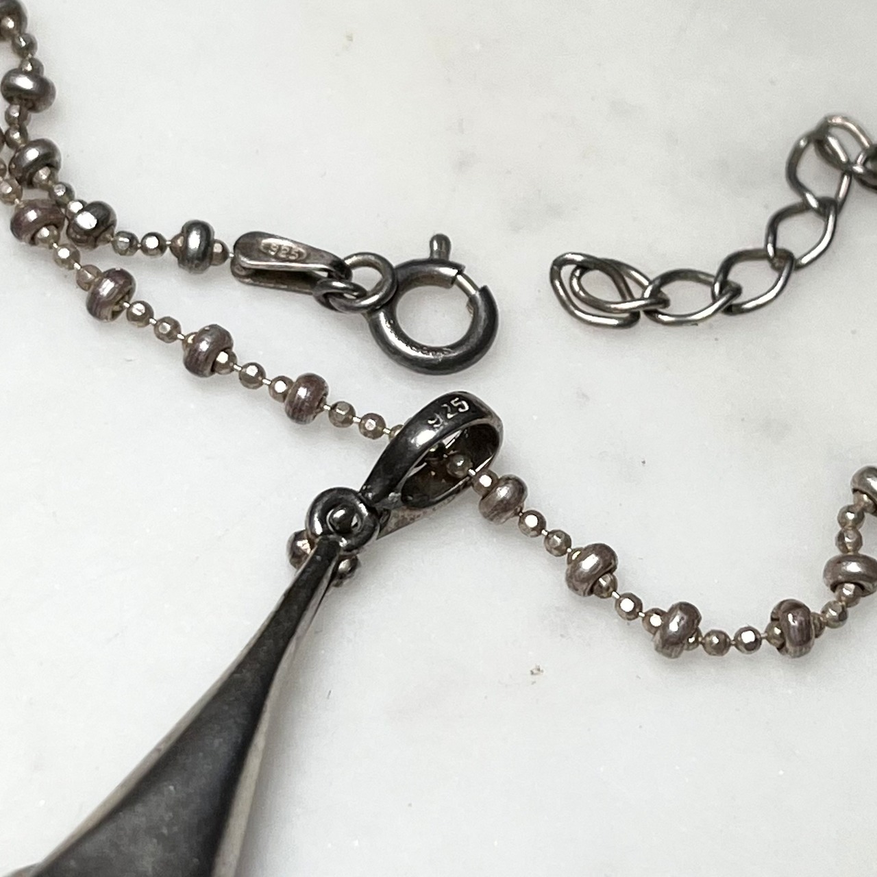 vintage silver amber necklace