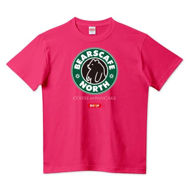 Bears Cafe North サークルロゴTシャツ07（厚手）5.6oz　限定色トロピカルピンク