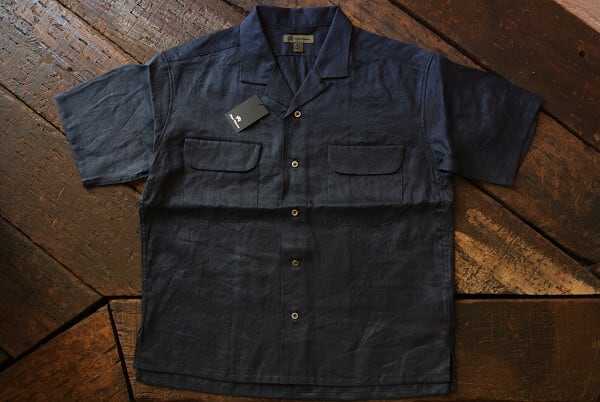 Nigel Cabourn オープンカラーシャツ - リネンツイル / OPEN COLLAR SHIRT - LINEN TWILL men's  Navy | ～ c o u j i ～ powered by BASE