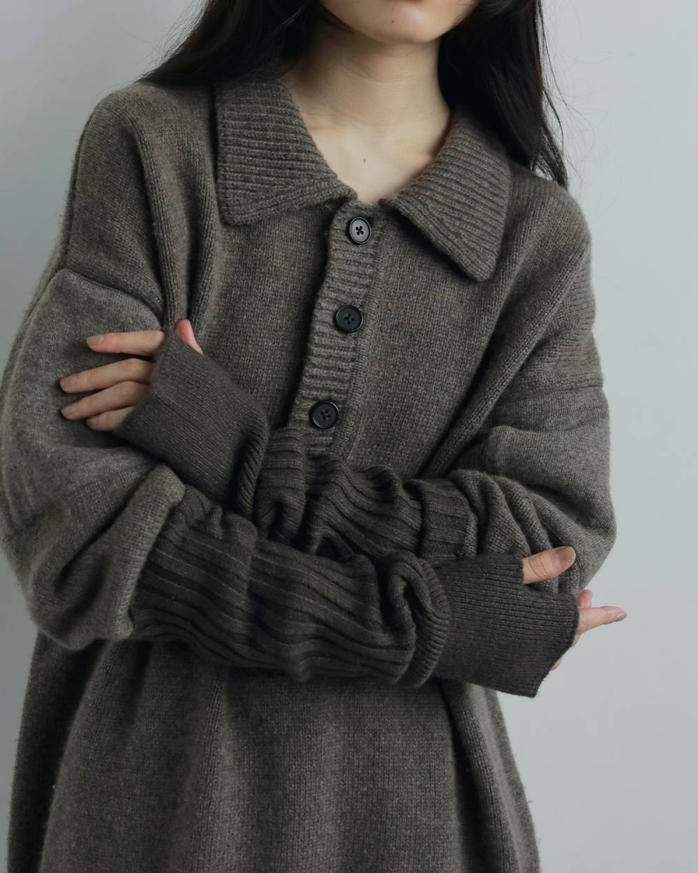 anuke(アンヌーク) Wool Polo Knit | サウスオレンジ｜メンズ