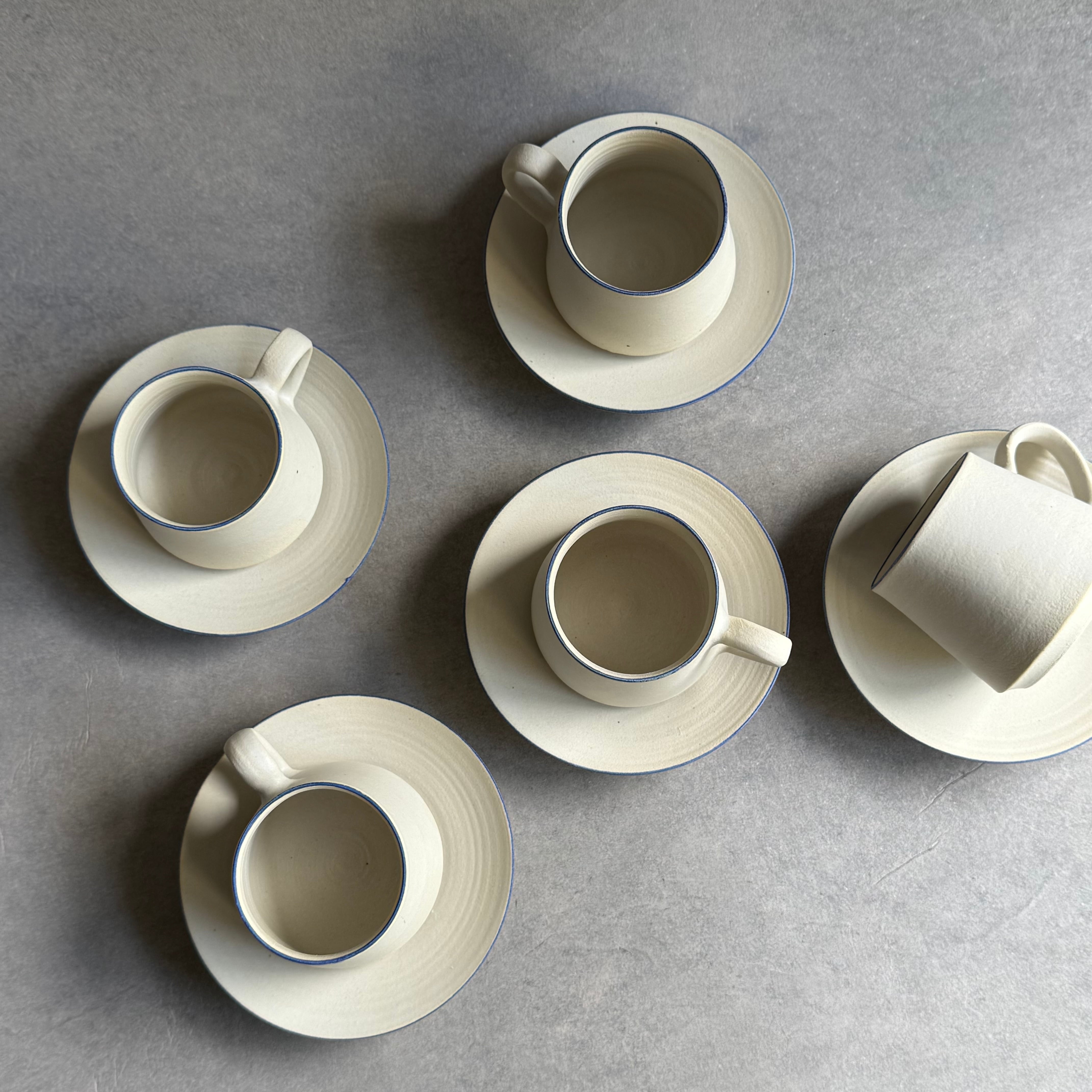 水野幸一 白釉 カップ&ソーサー (口呉須) | gallery 一白