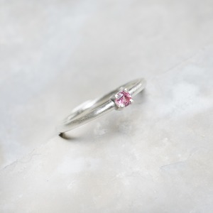 ピンクトルマリン ラウンド3mm シルバープレーンリング 1.5mm幅つや消し 3号～21号｜WKC PINK TOURMALINE RD3mm PLAIN RING 1.5 sv matte｜FA-1040