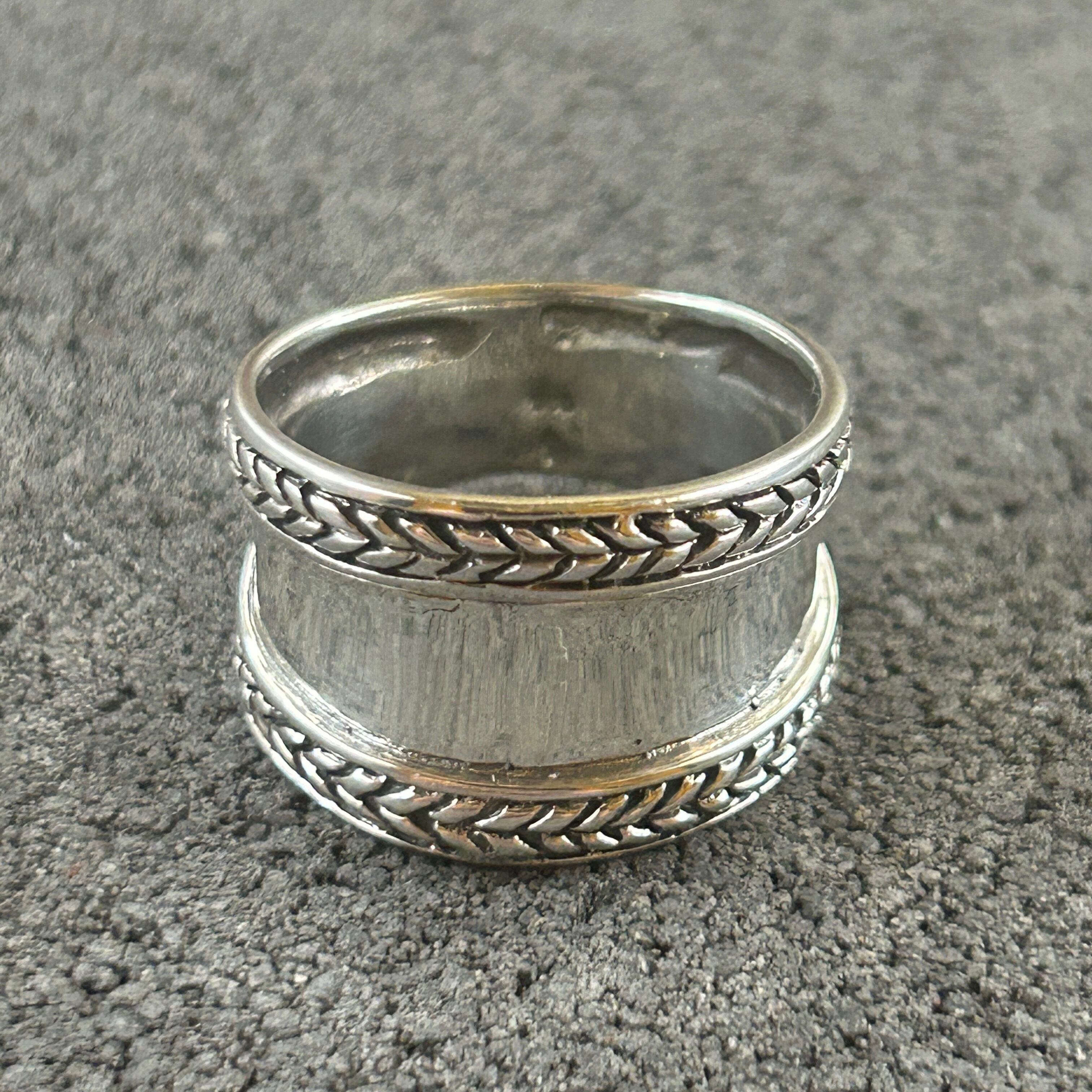 シルバー925 Silver ネイティブデザインリング/軽研磨仕上げ/21号