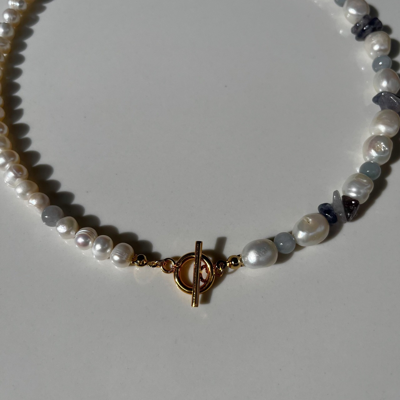 [ アイオライト ] 淡水パール　2wayネックレス［GSN048］