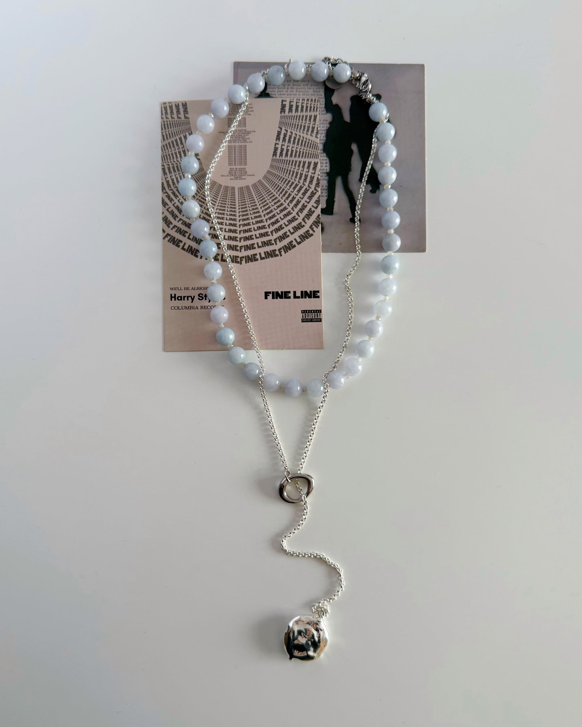 blue chalcedony beads necklace | saze