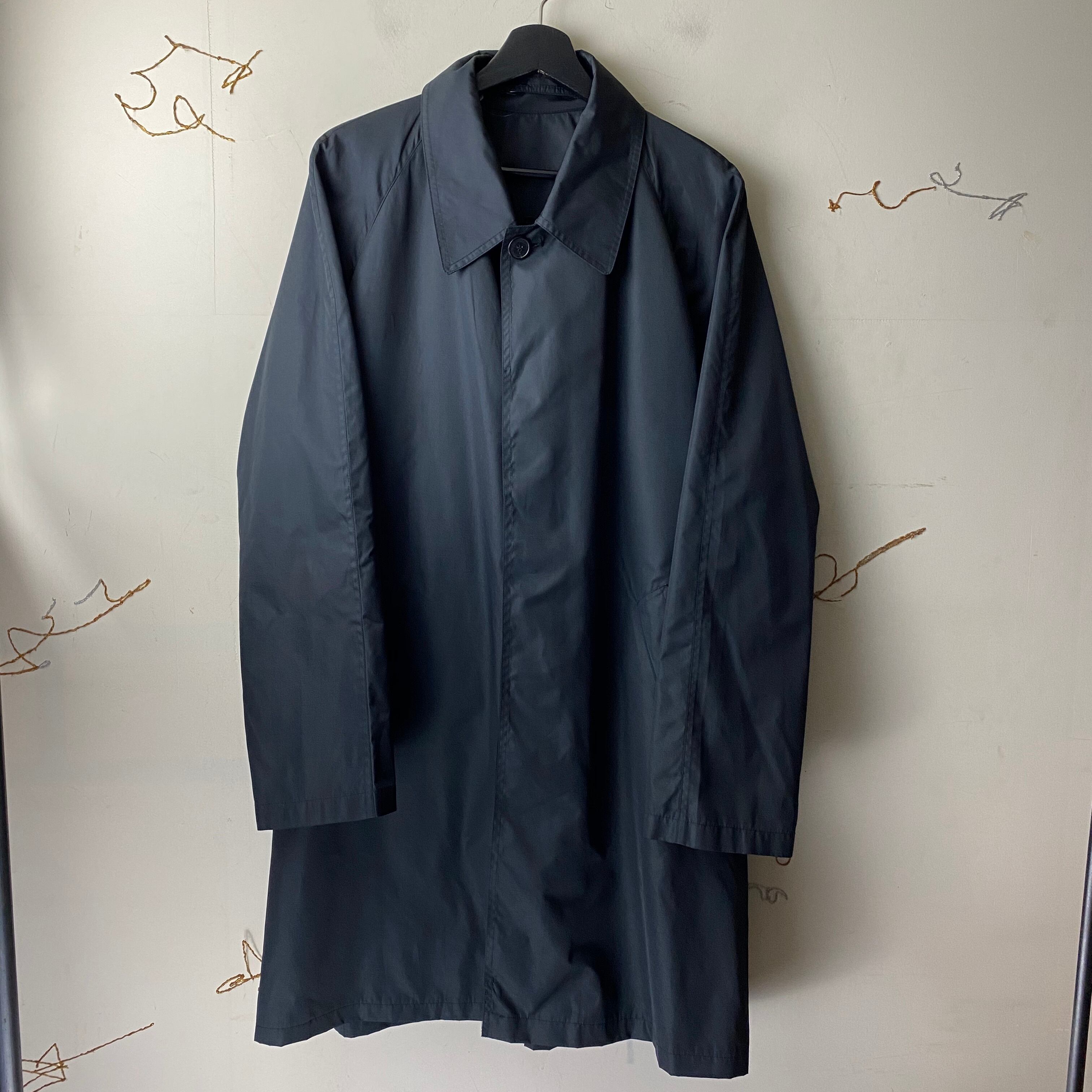 YVES SAINT LAURENT by stefano pilati black color nylon coat | NOIR  