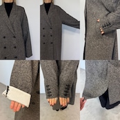【受注予約:11月上旬入荷予定】Color nep mixed tweed long CO/charcoal gray