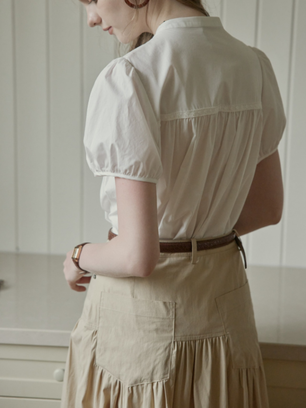 Trèfle Blanc Pintuck Blouse F0723
