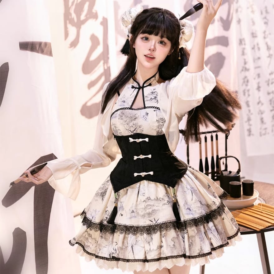 ロリータファッション通販 SEASONZ 中華ロリータ ケープ 透け感
