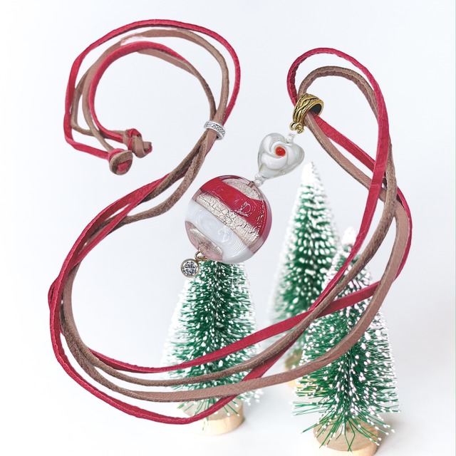 レッド&ホワイトストライプネックレスⅡ