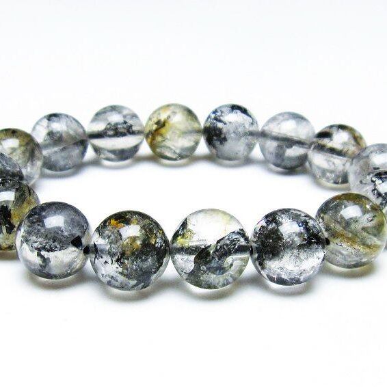 エレスチャルクォーツ ブレスレット 13mm ブラックエレスチャル 一点物 111-37858