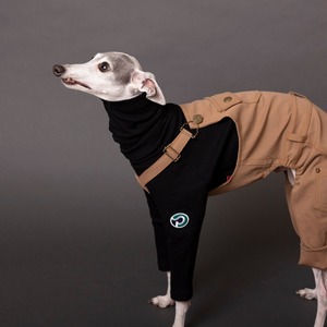 ハイネックタートルロングTシャツ　black / イタグレ服