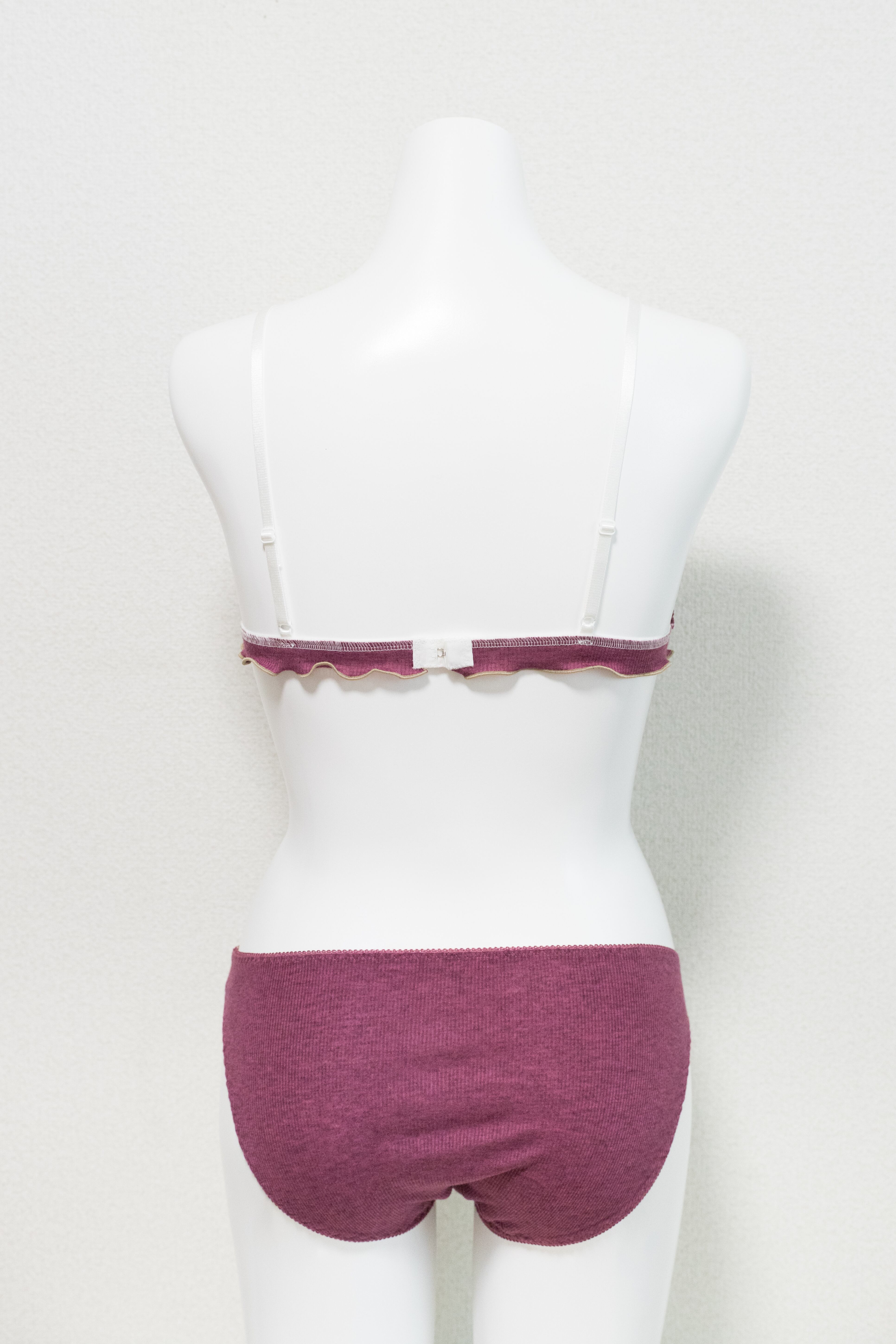 cotton ribknit bra & panties set