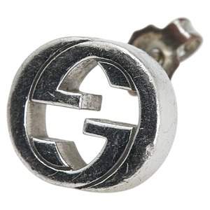 グッチ インターロッキングG スタッドピアス 片耳 SV925 シルバー レディース GUCCI 【中古】