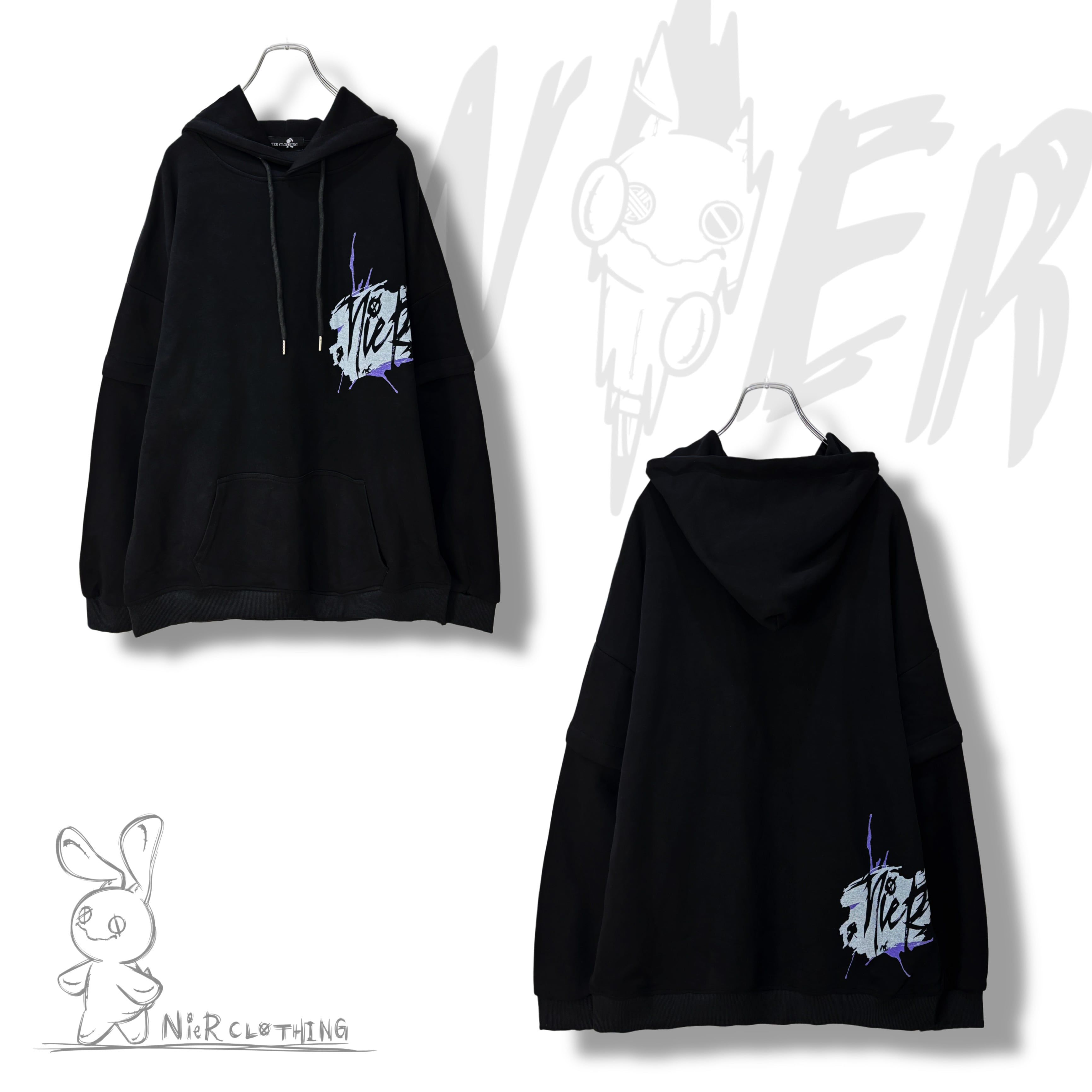 ZIP SLEEVE 3WAY HOODIE【ART LOGO】 | NIER CLOTHING