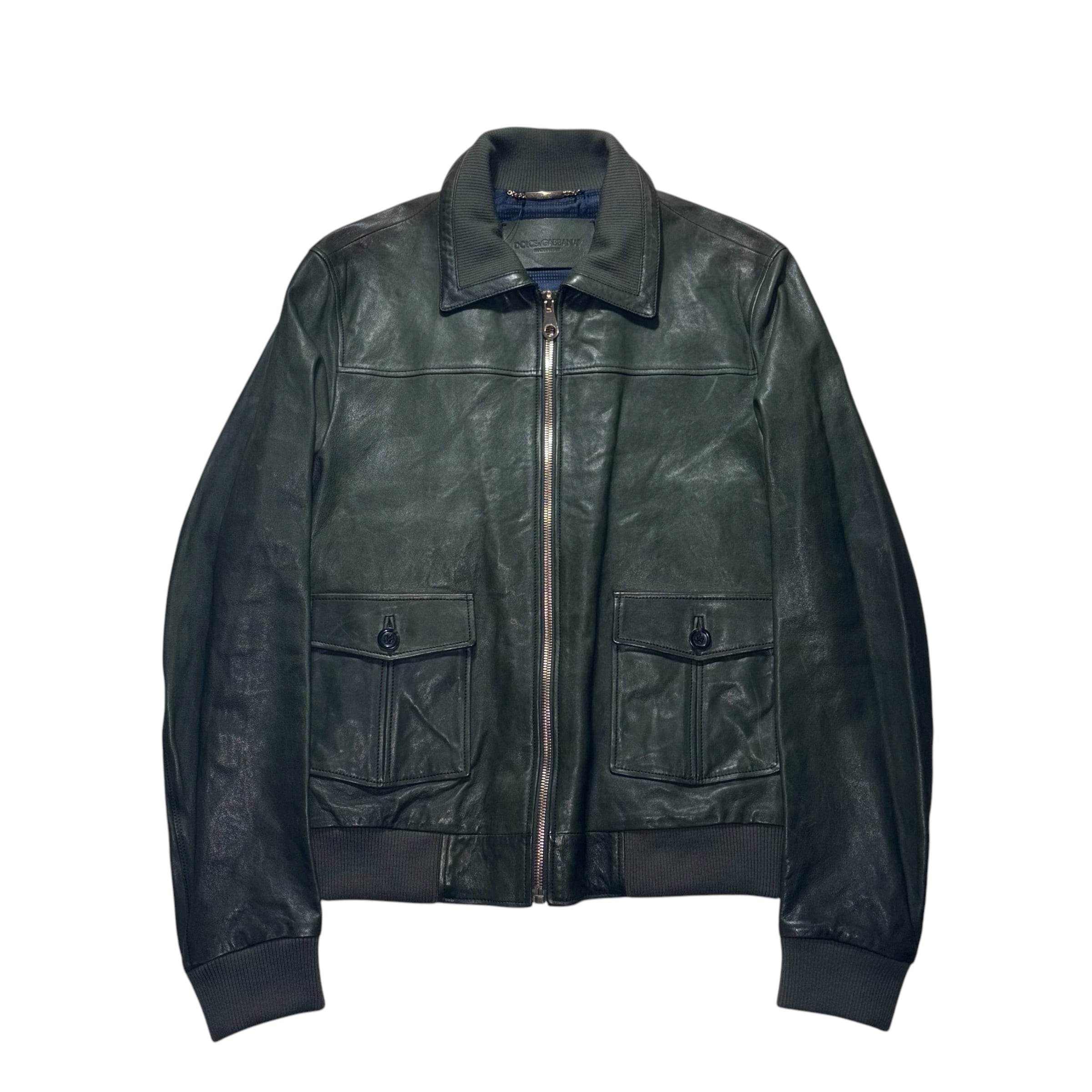 JIL SANDER オリーブグリーン シングルライダースジャケット JIL SANDER オリーブグリーン シングルライダースジャケット JIL