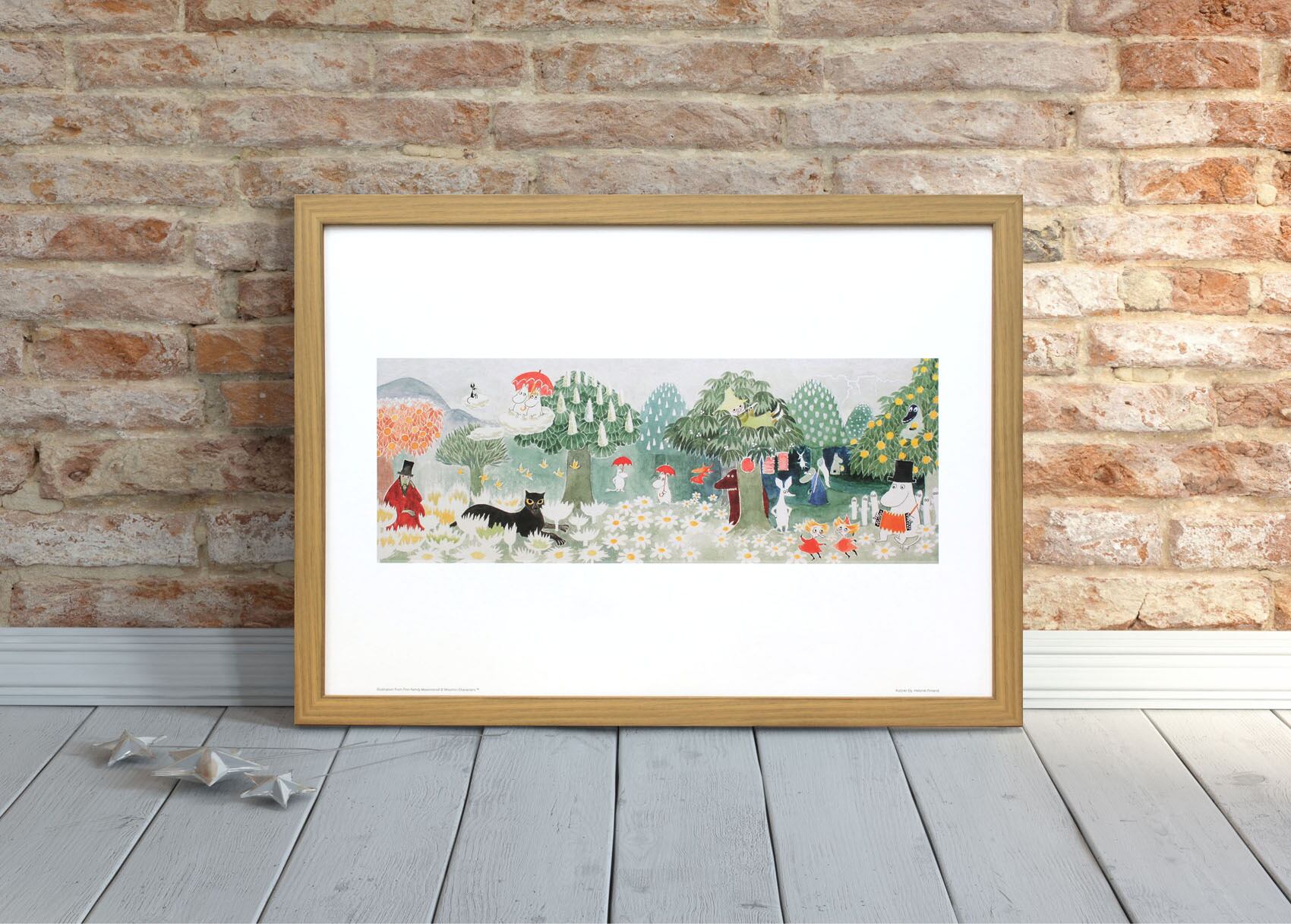 ムーミン 北欧 Putinki「飛行おにの帽子」送料無料 フレーム 展示用フック付アートポスター 絵画 インテリア アート