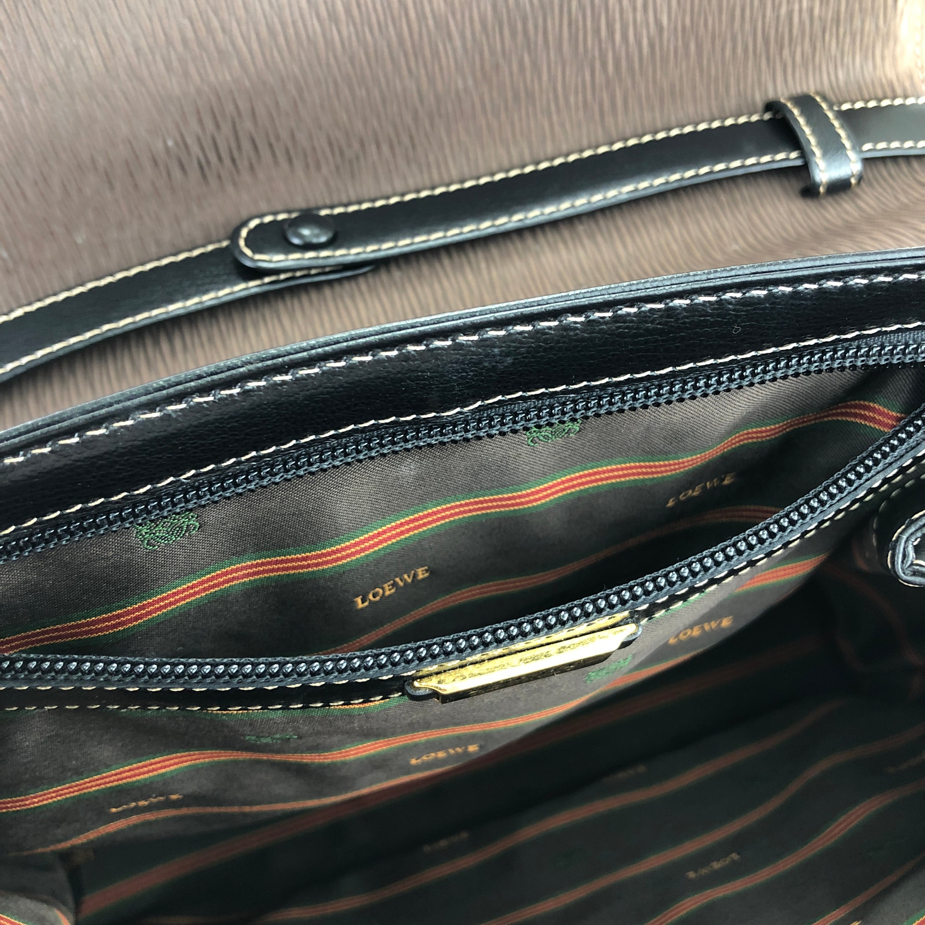 LOEWE ロエベ ベラスケス ロゴ スエード×レザー メタルハンドル 2way