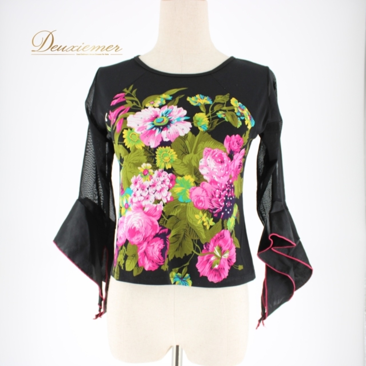 社交ダンス 衣装 スタンダード トップス レッスンウェア 練習着 SICO-PON 黒 ブラック系 グリーン系 ピンク系 緑 イエロー系 黄色 花柄 練習用 ダンスウェア 花柄トップス おしゃれ フェミニン 伸縮性 レディース かわいい デザイン トレンド 人気 スポーツウェア カジュアル ショート丈 ブラックフラワー ピンクフラワー グリーンフラワー メッシュ袖 高品質 ポリエステル素材 おすすめ 楽な着心地 パーティー用
