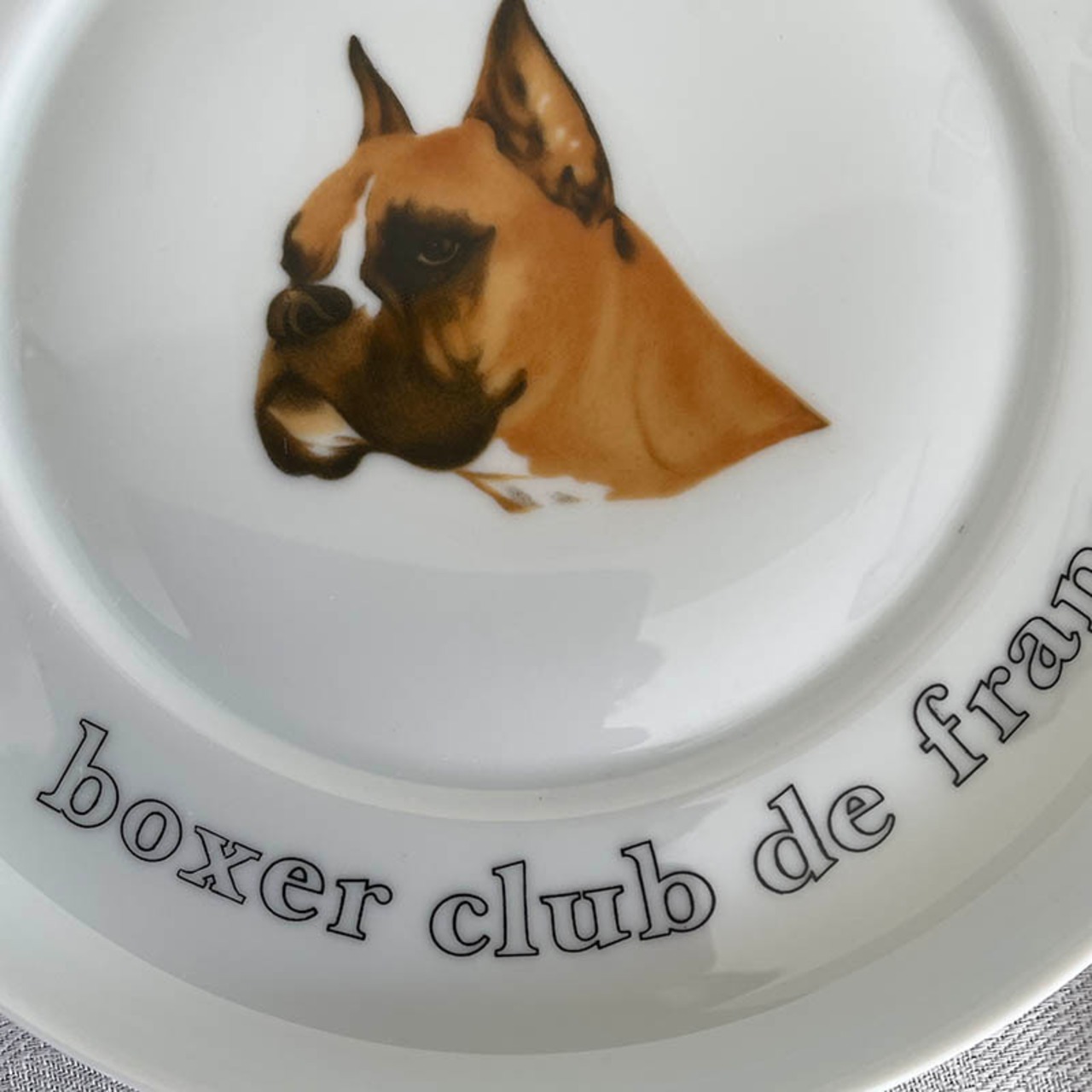 プレート　ケーキ皿　Limoges Coquet　リモージュ・コケ ボクサー犬　 12twdd3