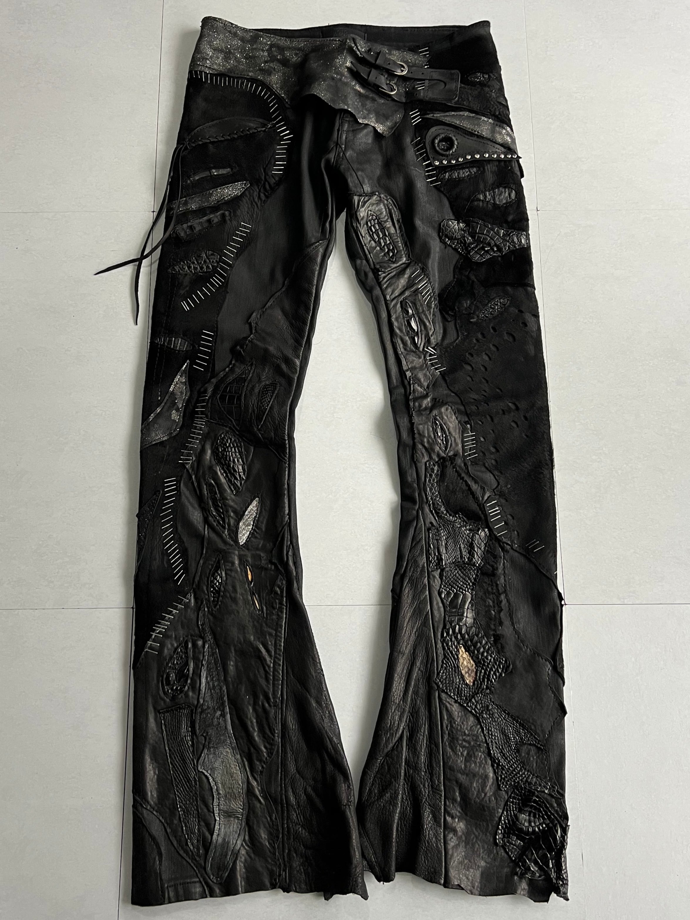 "1vfudie" S09-Panelled leather pants