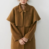 【2color】英国風♡ケープ付きロングウールコート 《P0137》