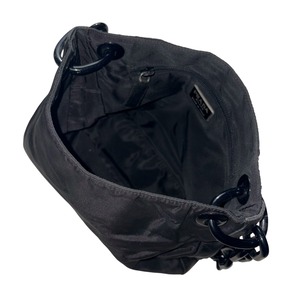 PRADA leather switching black nylon plastic chain bag