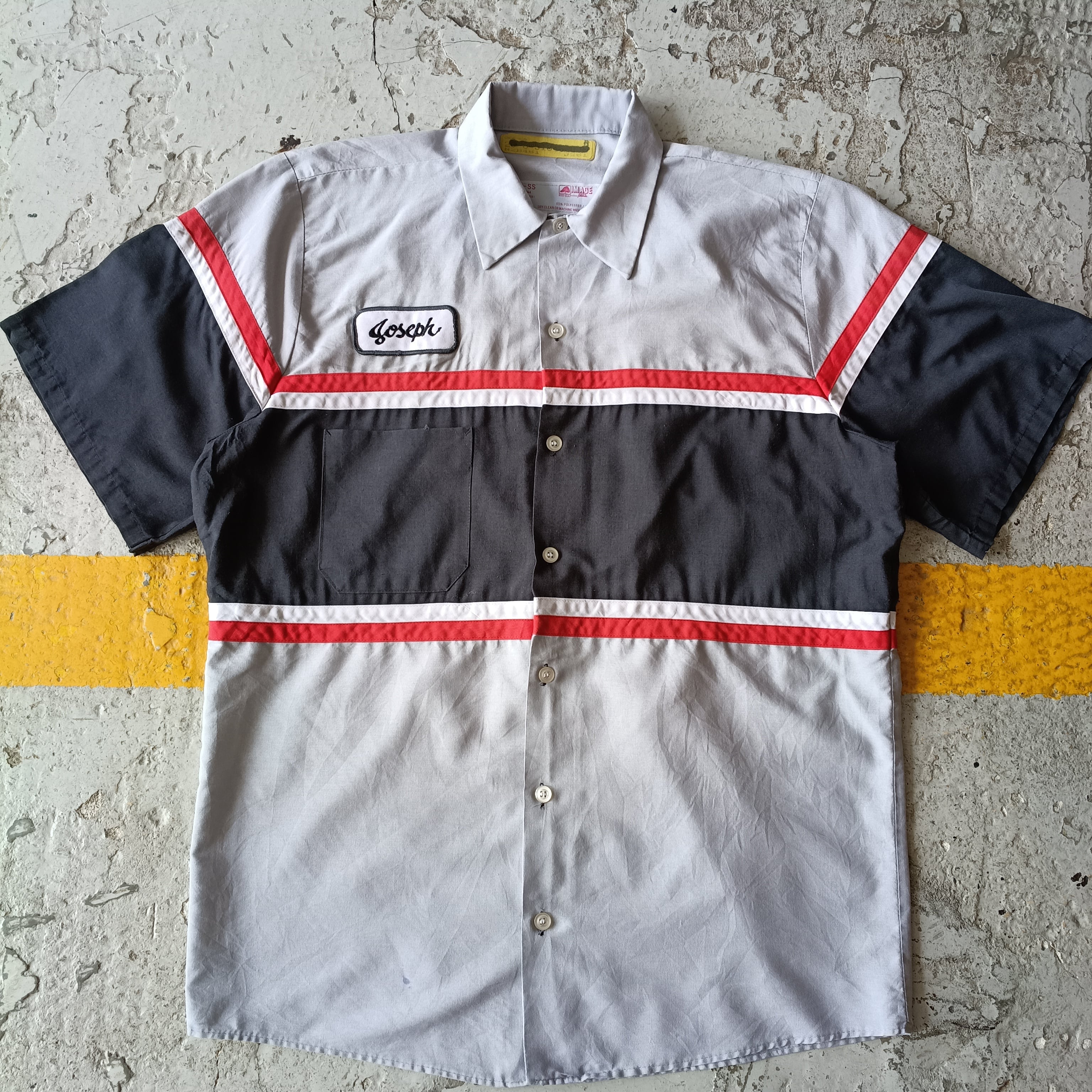 Used 半袖シャツ◆М Vintage REDKAP アメリカ製 ワッペン ワークシャツ グレー◆USA古着 ヴィンテージ