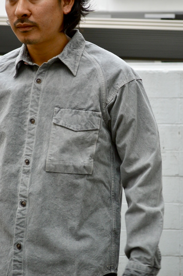 SEUVAS 8oz Heavy Canvas Raglan Shirts Jacket "Dyed SUMI" Made in Japan Kurashiki ソウバス 倉敷頒布 帆布シャツ 炭染め