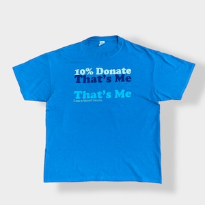 【FRUIT OF THE LOOM】XL ビッグサイズ Tシャツ バックロゴ プリント 献血センター oneblood ブルー 半袖 US古着