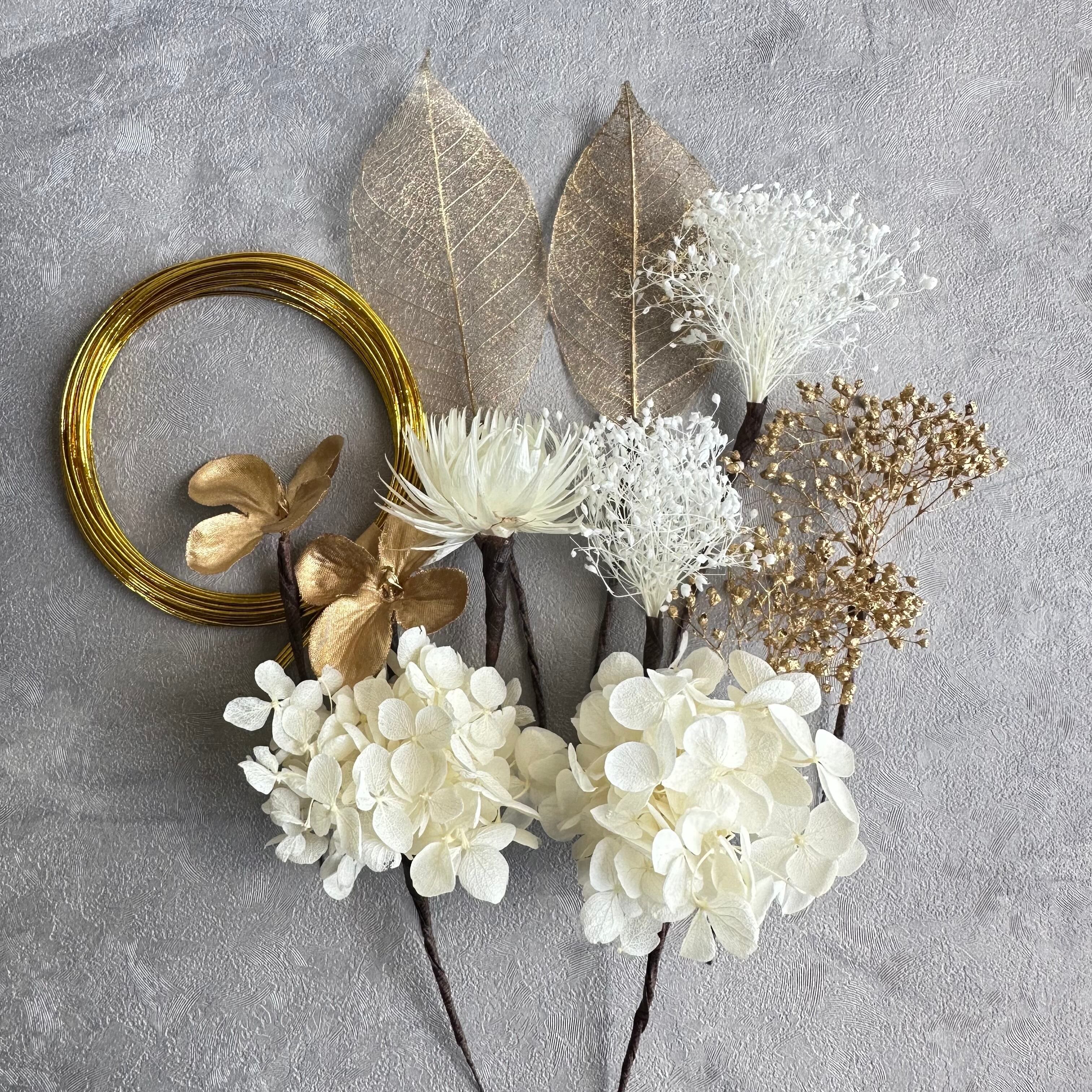 水引入りドライフラワー ヘッドパーツ髪飾り 成人式髪飾り和装髪飾り