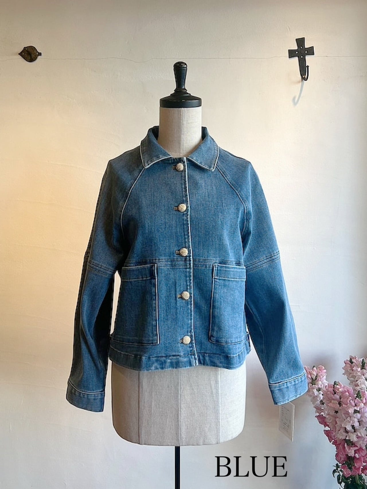 MARGAUX VINTAGE / 襟付きラグランスリーブGジャン | anouk