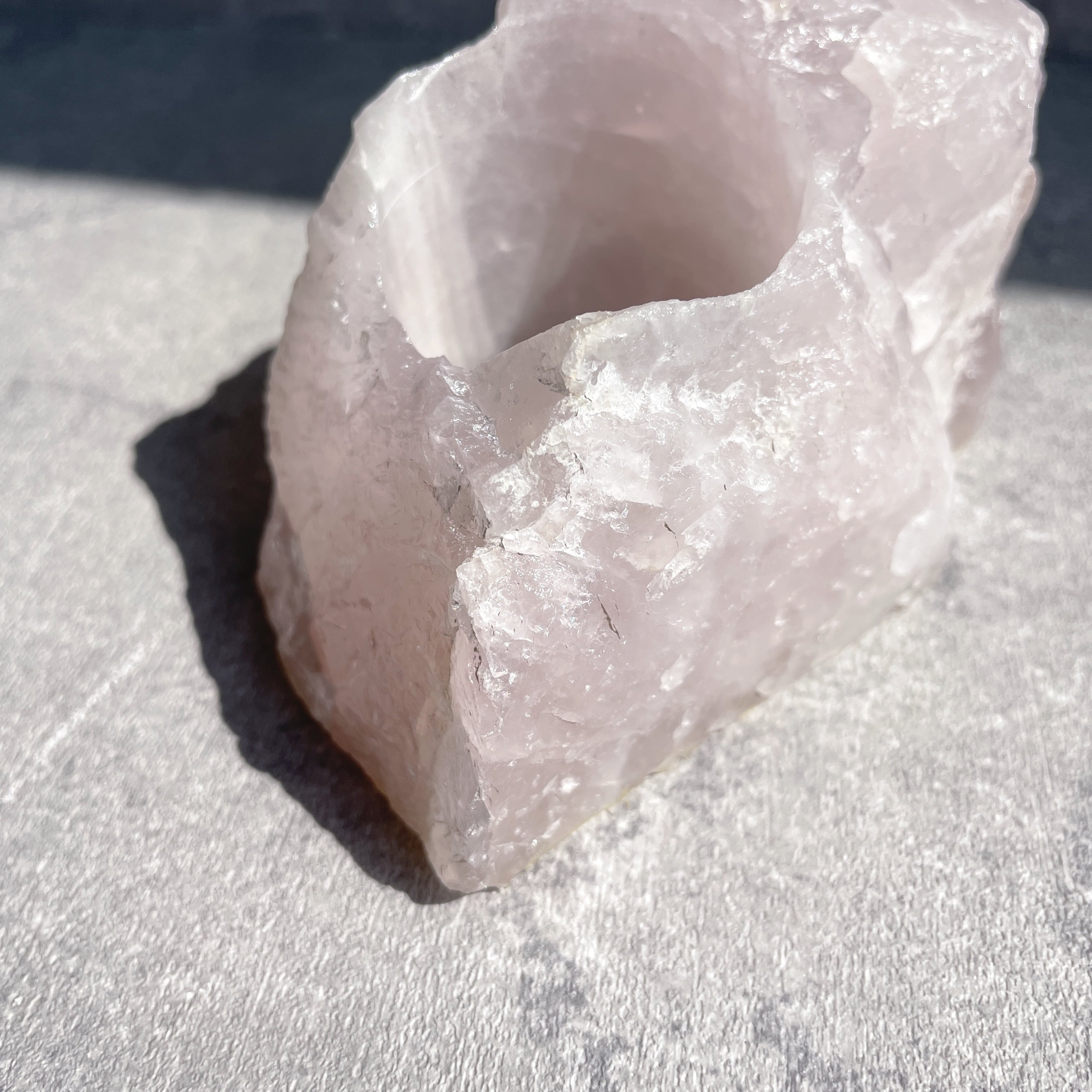 ローズクォーツキャンドルホルダー11◇Rose Quartz candle holder